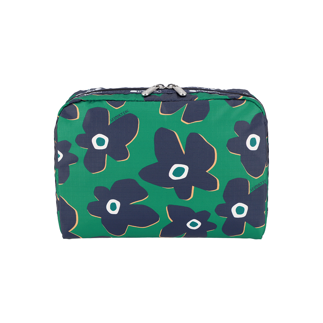 Cutout Floral Extra Large Rectangular Cosmetic Pouch