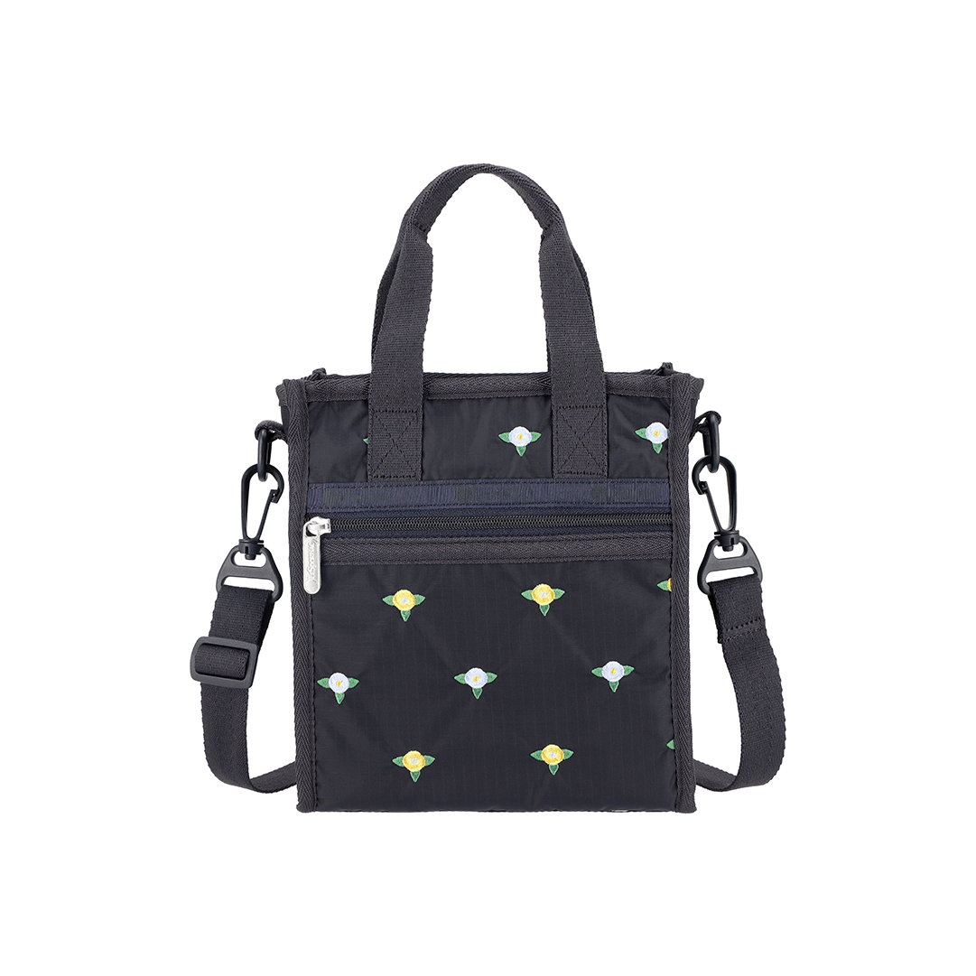 Peony Embroidery Mini N/S Tote Bag