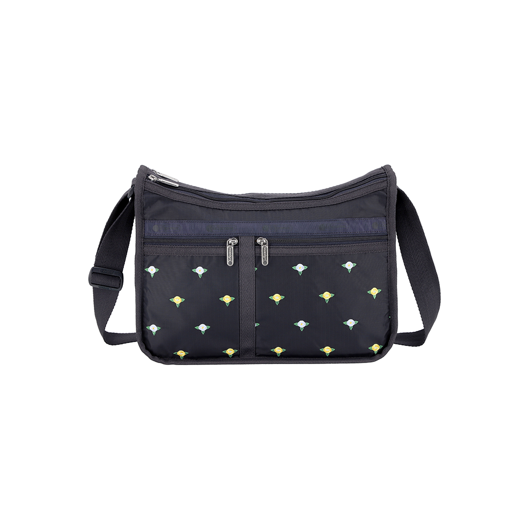 Peony Embroidery Deluxe Everyday Hobo Bag