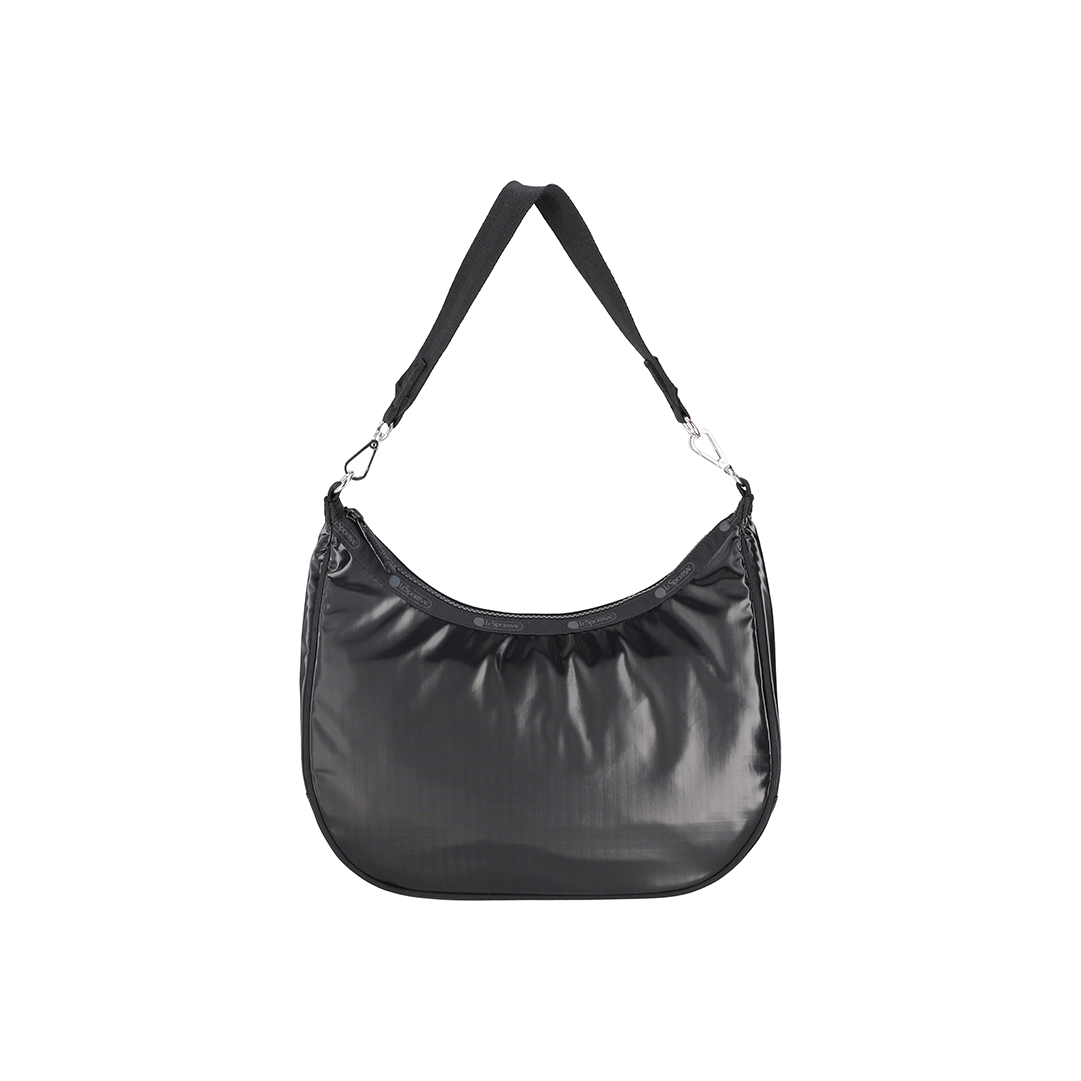 Black Shine N/S Convertible Hobo Bag