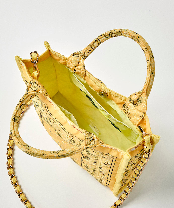 Bandana Lemon Small Chain Quilt Tote Bag