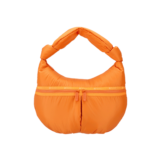 Orange Harvest Sheen Zip Hobo Bag