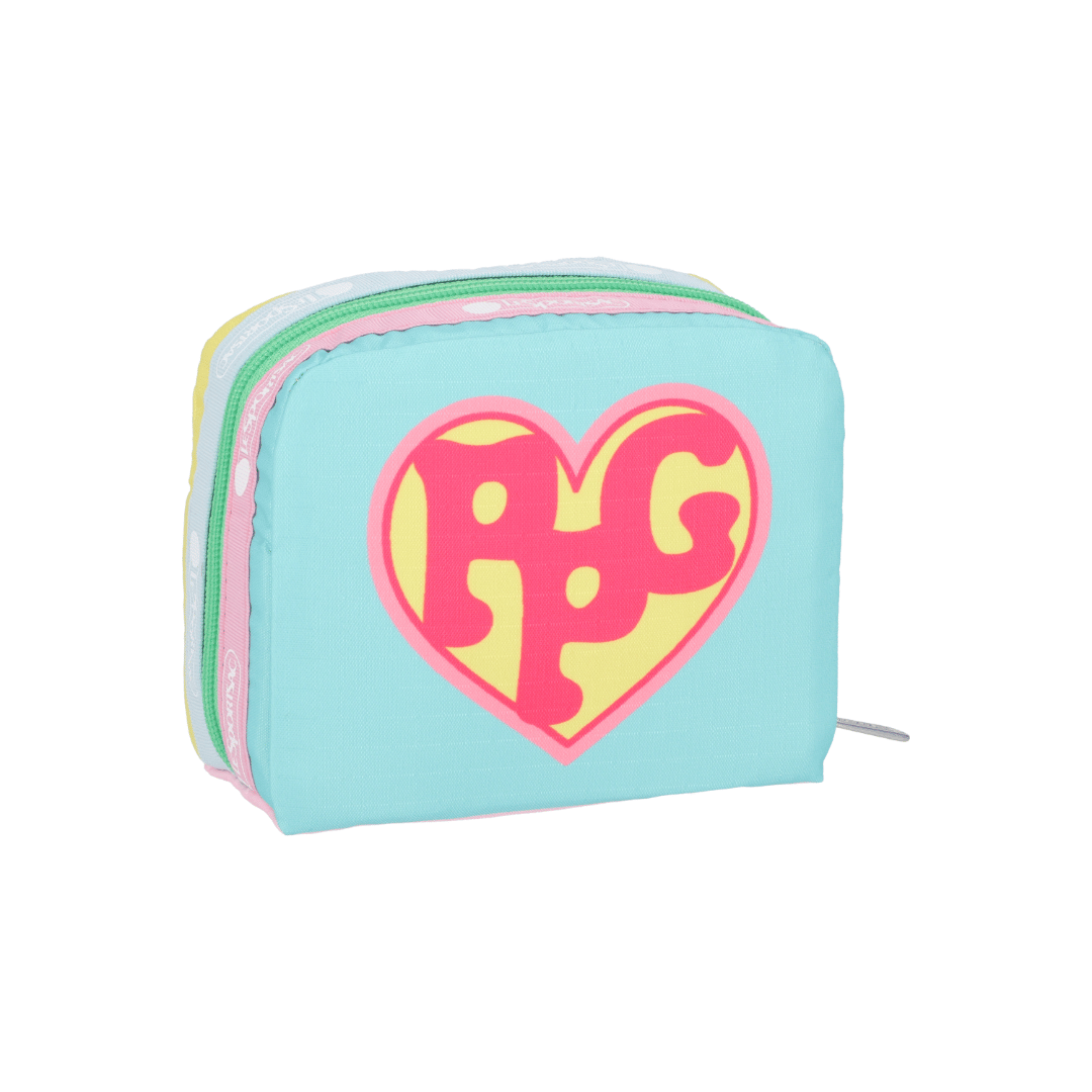 LeSportsac x Powerpuff Girls Square Cosmetic Ppg Yellow/Mint Sq Cosm