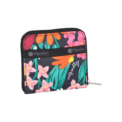 Compact Zip Wallet Bright Garden Blooms