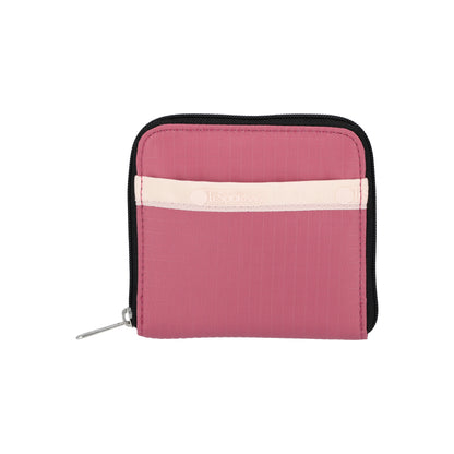 Compact Zip Wallet Mauve/Peach Blush/Black