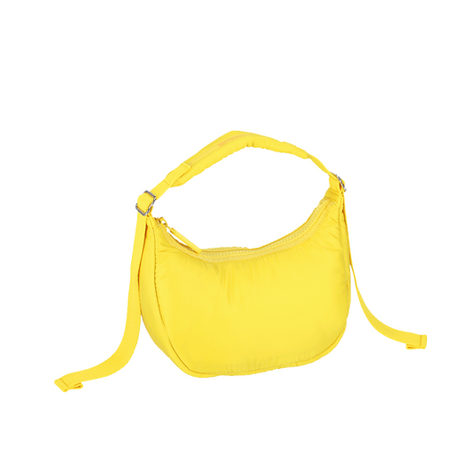 Lemon Drop Sheen Mini Crescent Hobo Bag