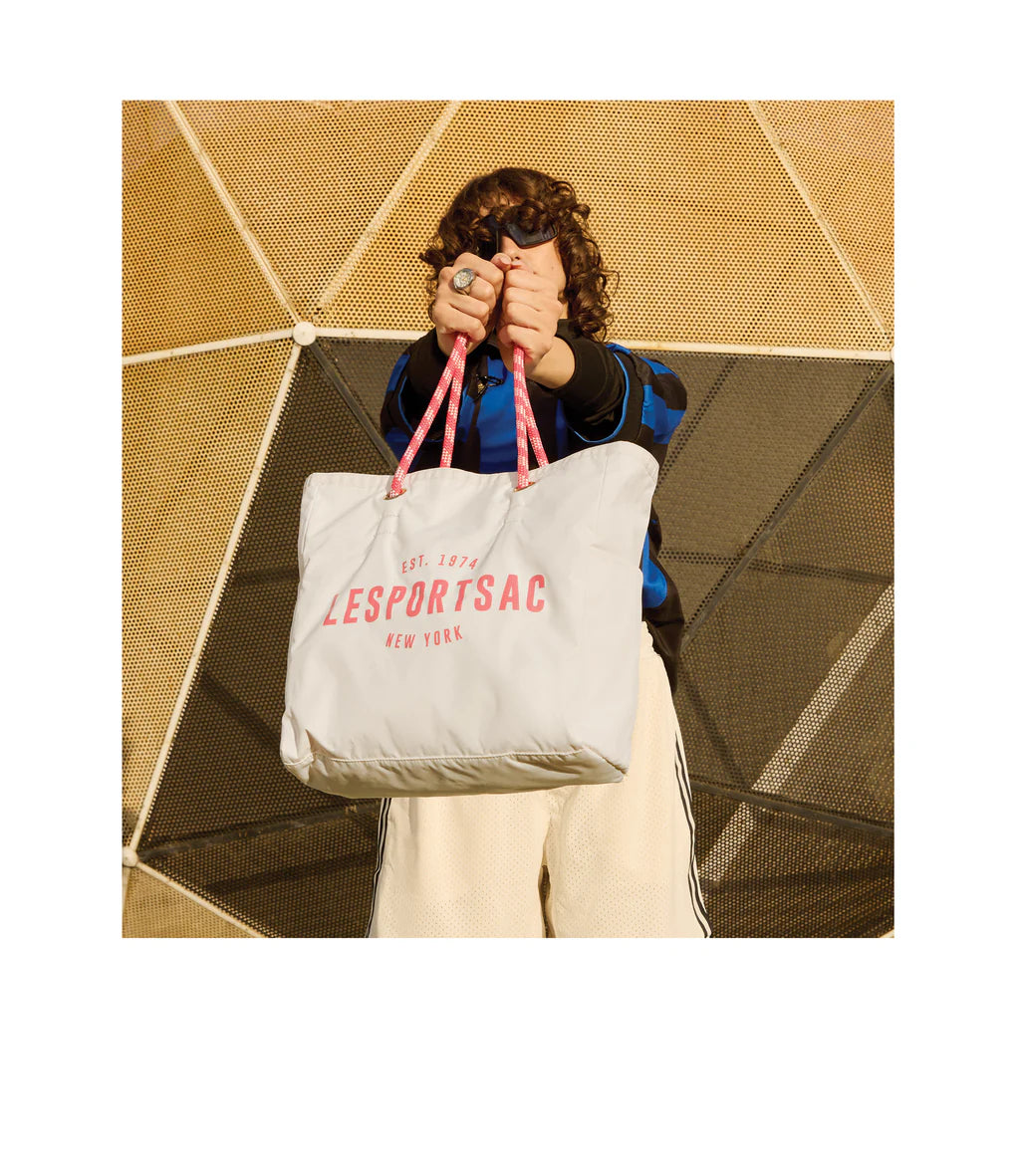 Medium 2 Way Tote Meringue/Coral Punch