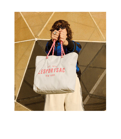 Medium 2 Way Tote Meringue/Coral Punch