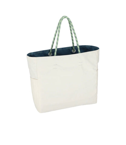 Large 2 Way Tote Blue Indigo/Meringue