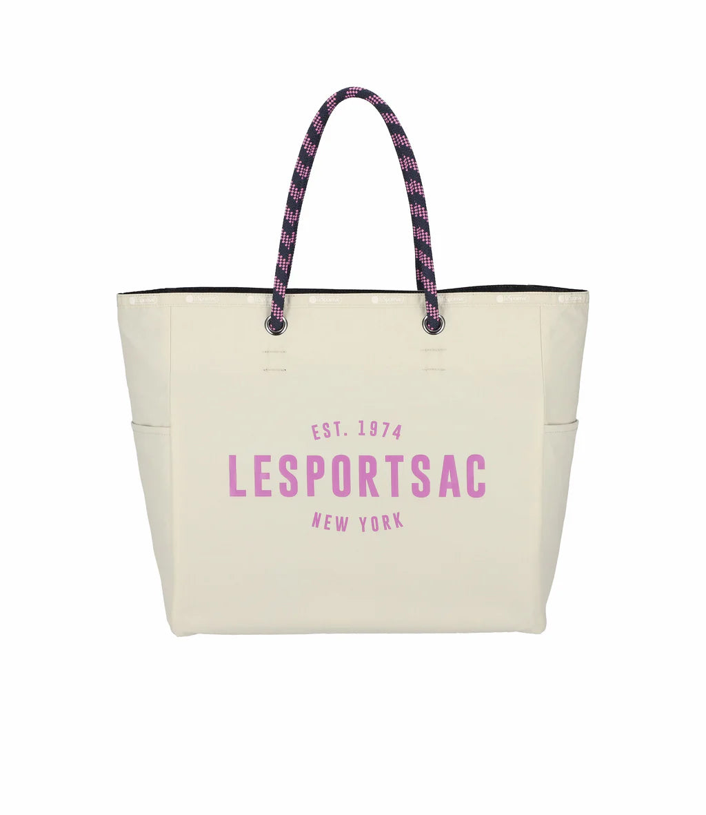 Large 2 Way Tote 2 Way Biscuit Bege/Deep Sea