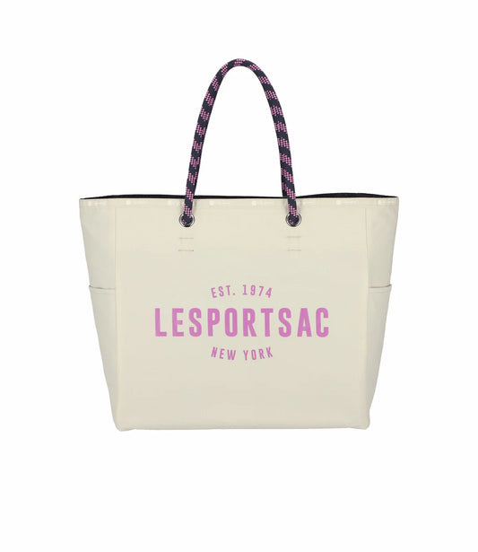 Large 2 Way Tote 2 Way Biscuit Bege/Deep Sea