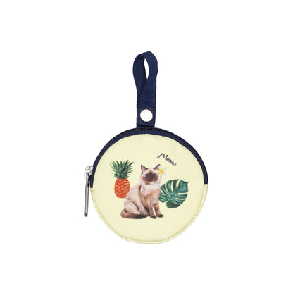 Mini Round Charm Tropical Meow Cat