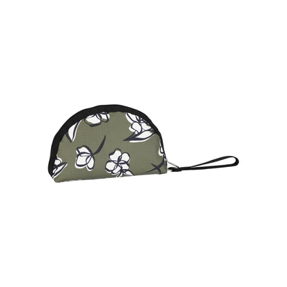 2-Zip Wristlet Olive Floral Silhouette