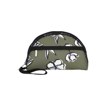 2-Zip Wristlet Olive Floral Silhouette