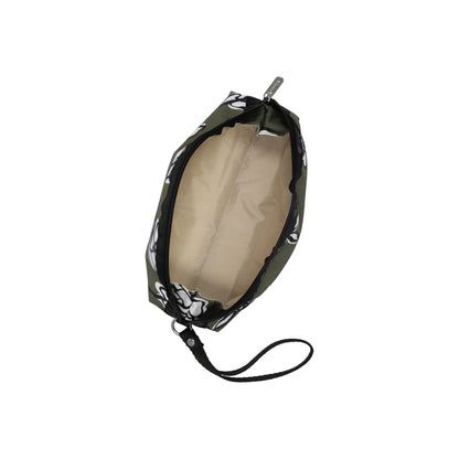 2-Zip Wristlet Olive Floral Silhouette