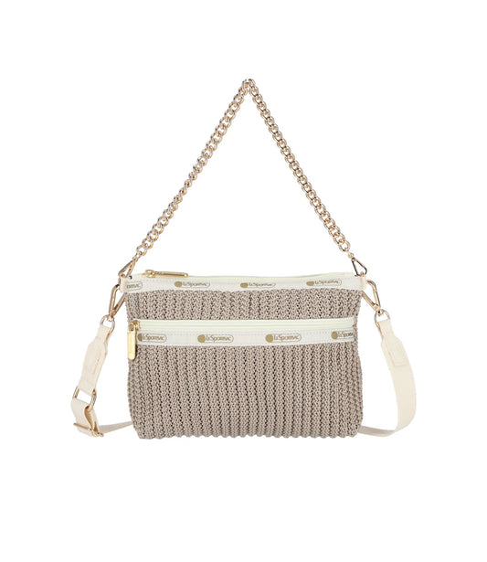 Chain Crochet Clutch Beige Crochet