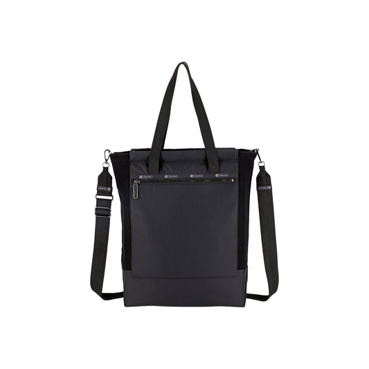 Midnight Black Canvas Convertible N/S Tote