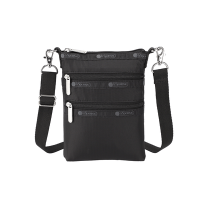 3 Zip Crossbody Recycled Black