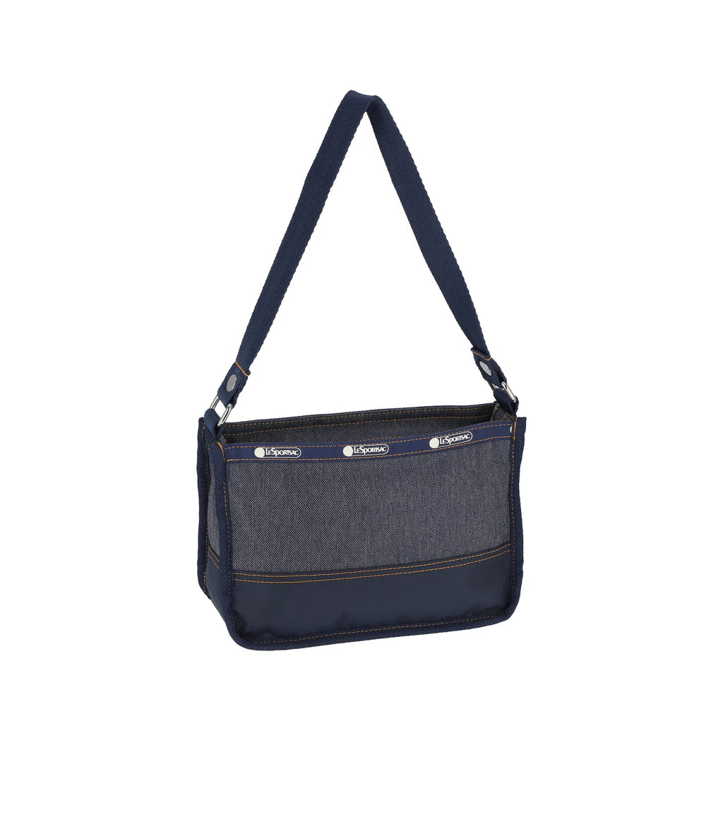 Small Zip Shoulder Bag Medium Denim Wash