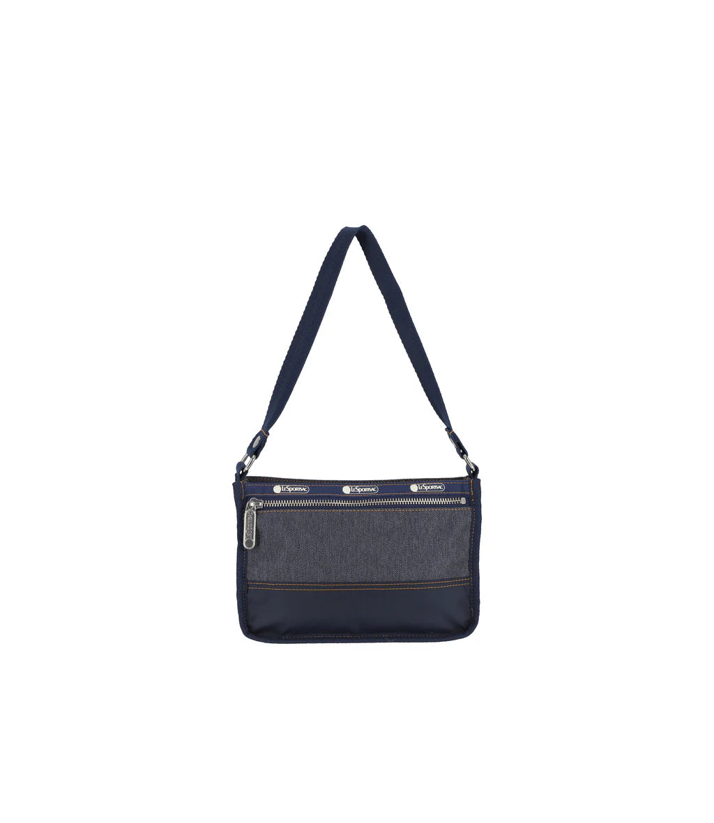 Small Zip Shoulder Bag Medium Denim Wash