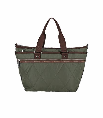 Quilt Zip Tote Olive Green Quilt