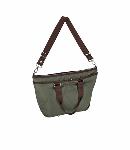 Quilt Zip Tote Olive Green Quilt