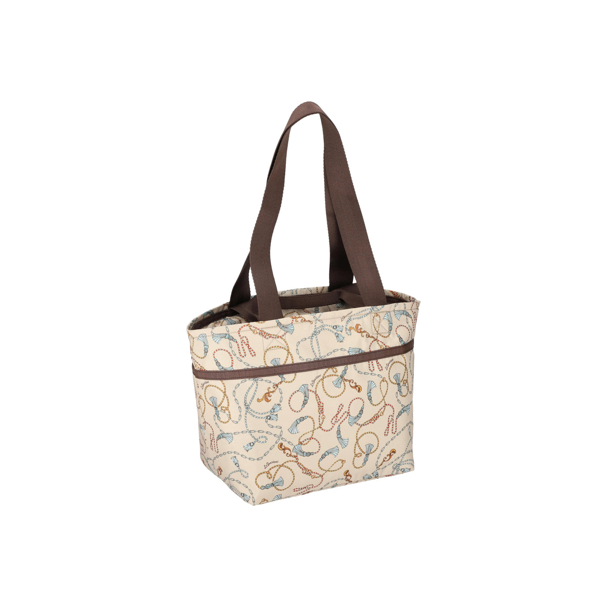 Two Handle Zip Tote Beige Chic Status