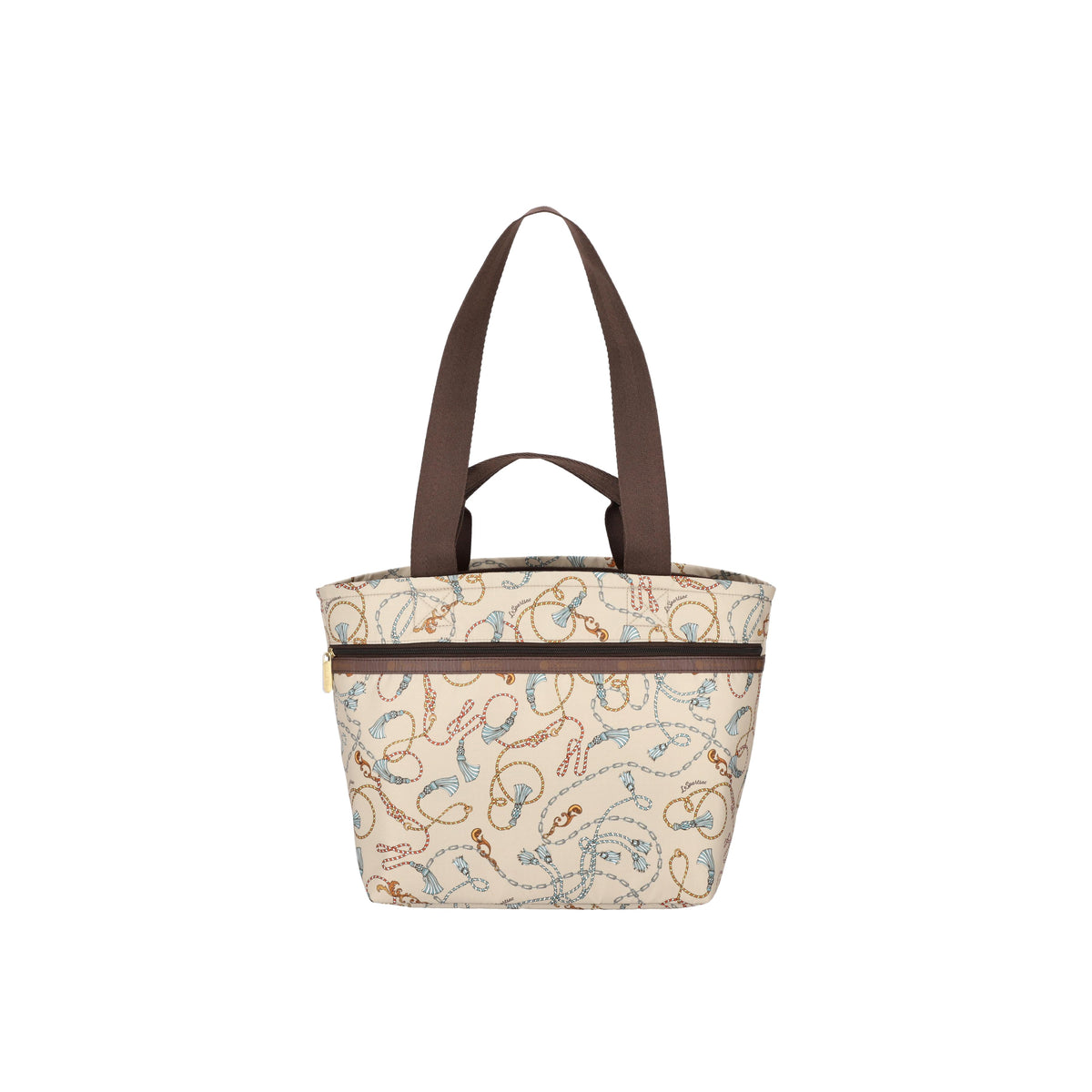 Two Handle Zip Tote Beige Chic Status