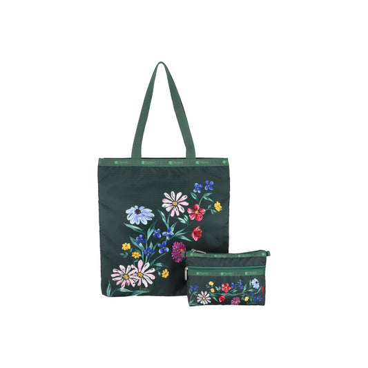 Watercolor Garden Set Tote And Cosmetic Set
