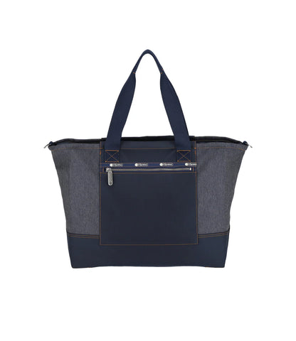 Denim E/W Tote Medium Denim Wash