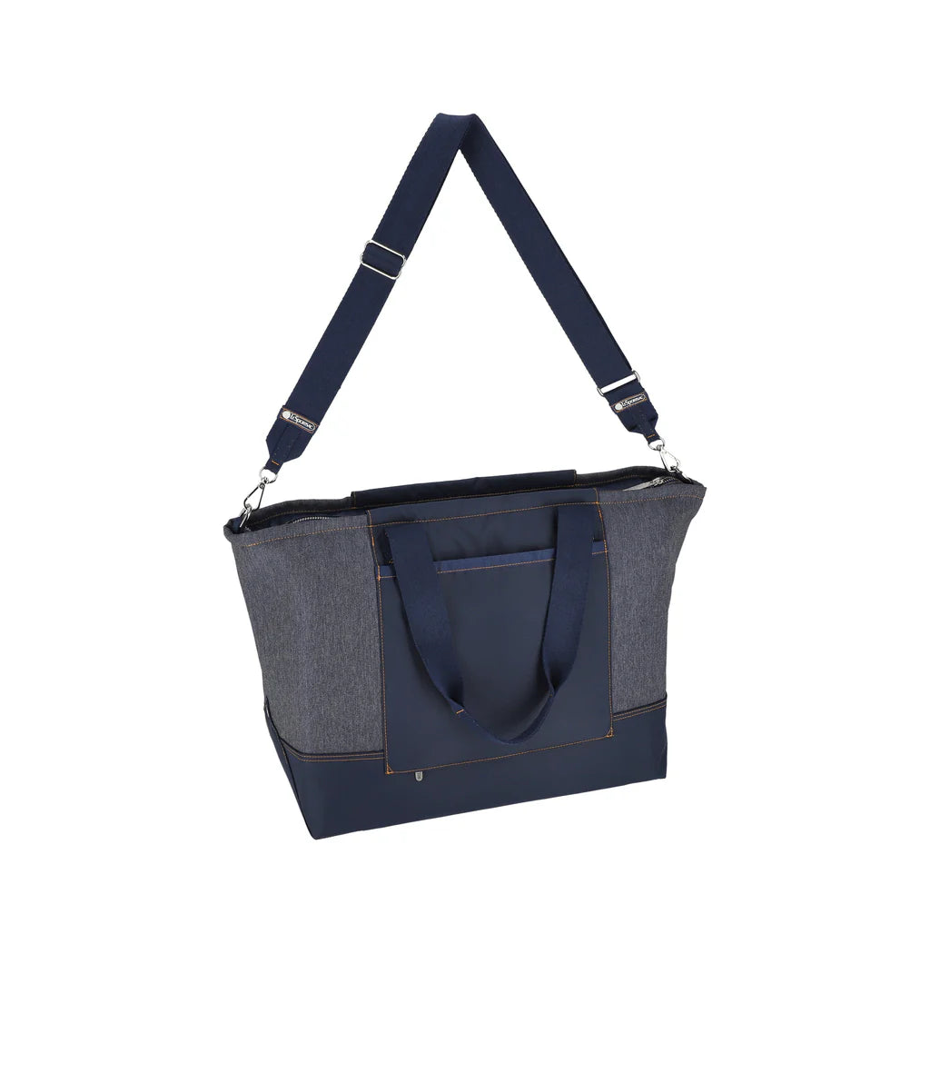 Denim E/W Tote Medium Denim Wash