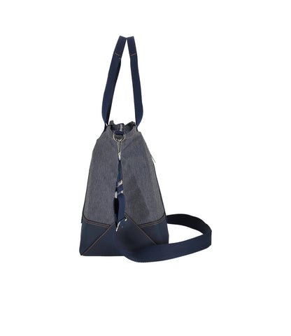 Denim E/W Tote Medium Denim Wash