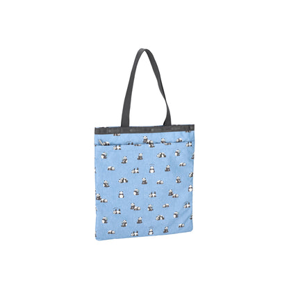 Large Emerald Tote Relaxing Panda Denim
