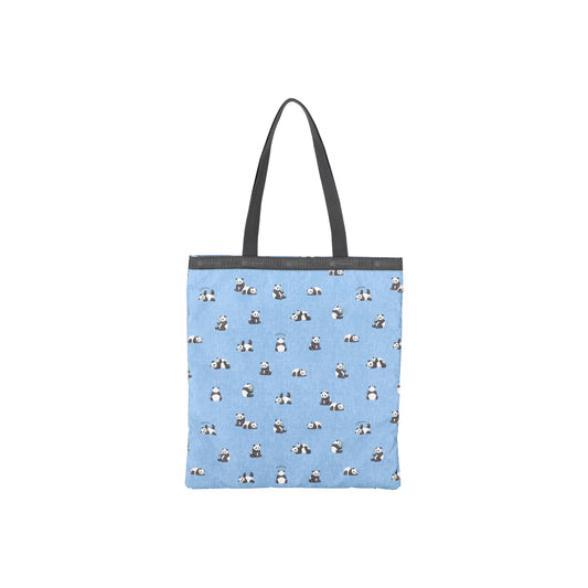 Large Emerald Tote Relaxing Panda Denim