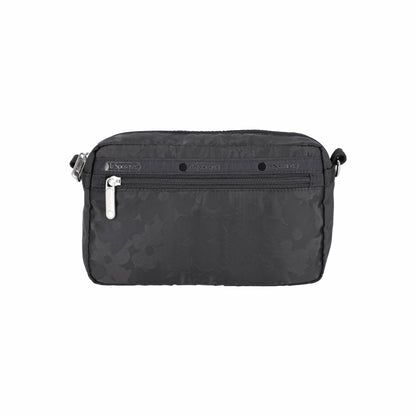 E/W Phone Crossbody Black Floral Jacquard