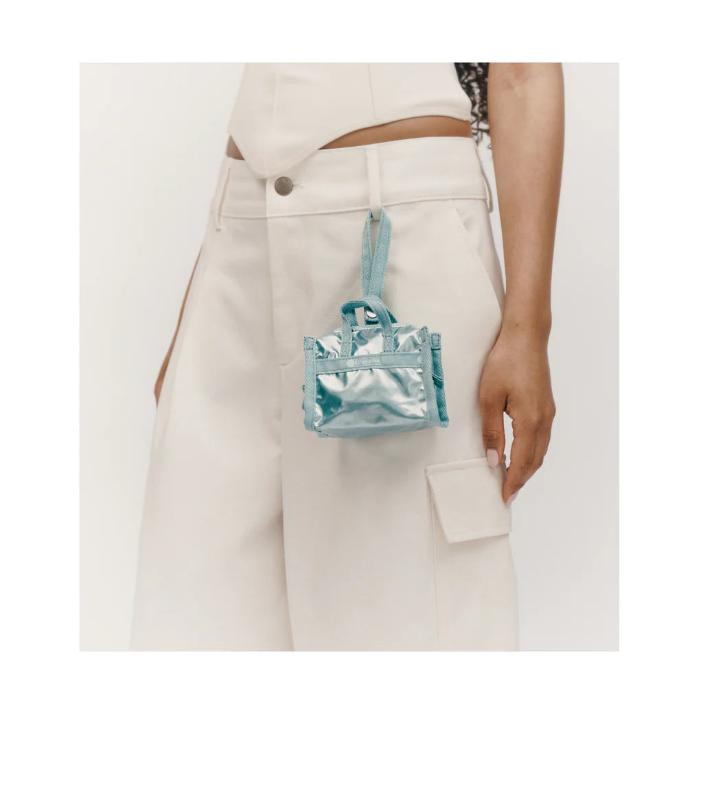 Micro Weekender Charm Aqua Blue Shine