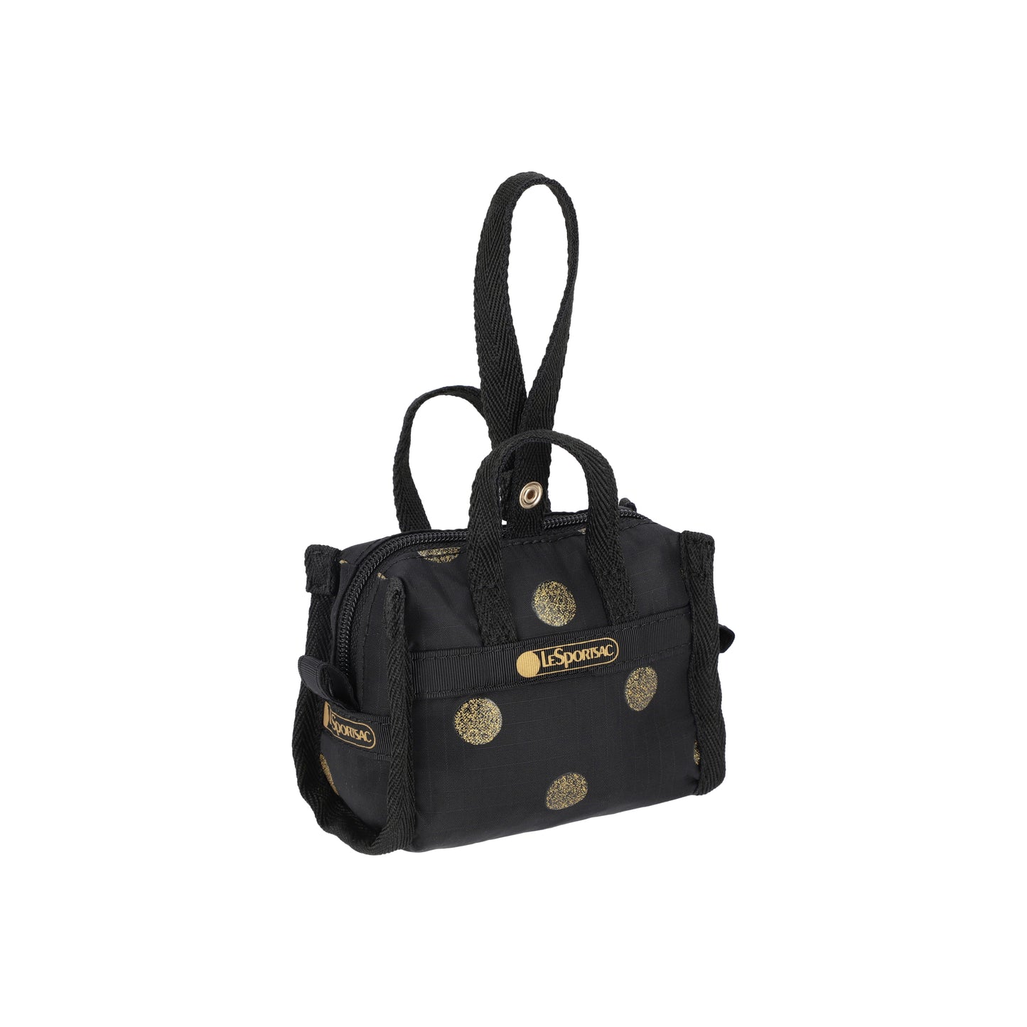Micro Weekender Charm Gold Glitter Dots