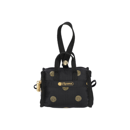 Micro Weekender Charm Gold Glitter Dots