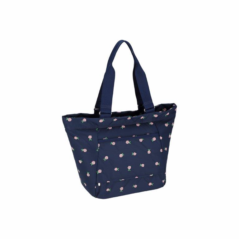 Medium E/W Tote Pink Roses Embroidery