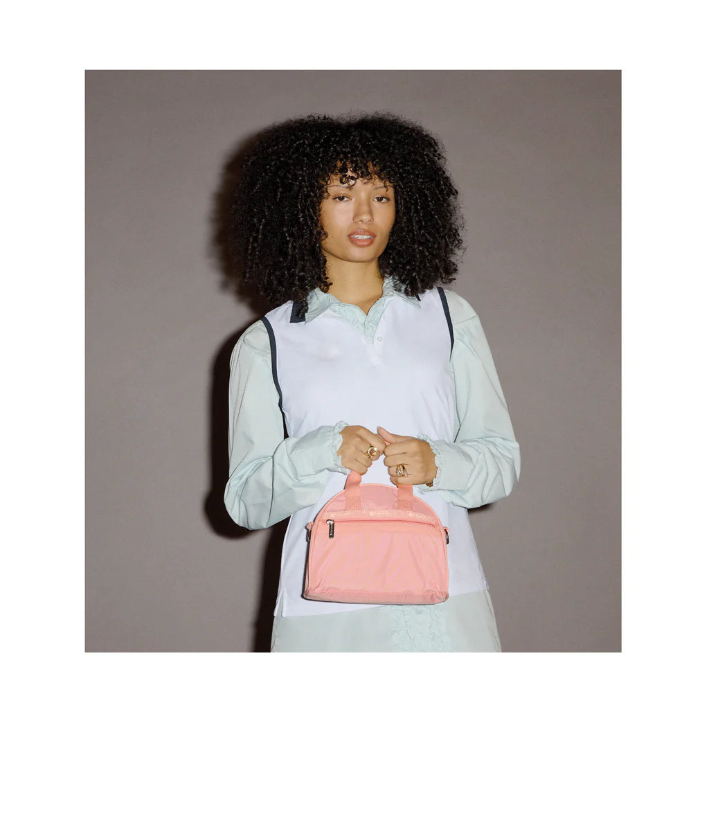 Round Small Satchel Coral Punch