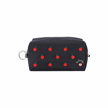 Large Zip Pouch Red Apple Embroidery