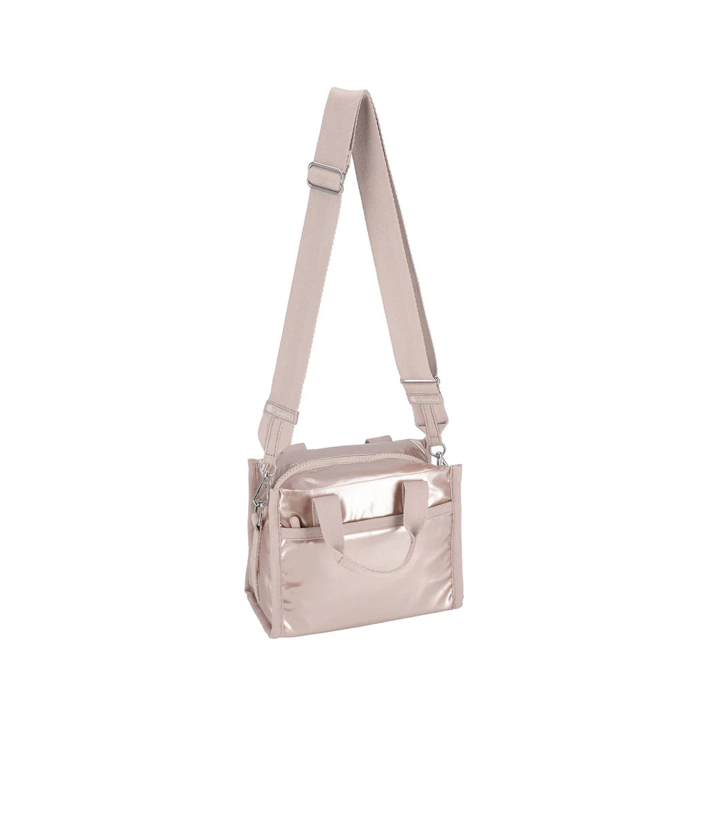 E/W Shoulder Satchel Rose Gold Shine
