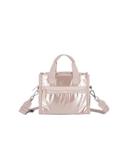 E/W Shoulder Satchel Rose Gold Shine