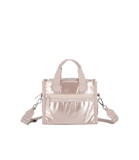E/W Shoulder Satchel Rose Gold Shine
