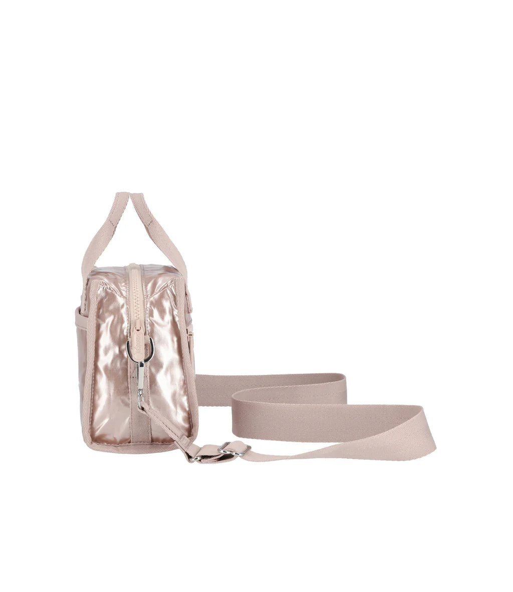 E/W Shoulder Satchel Rose Gold Shine