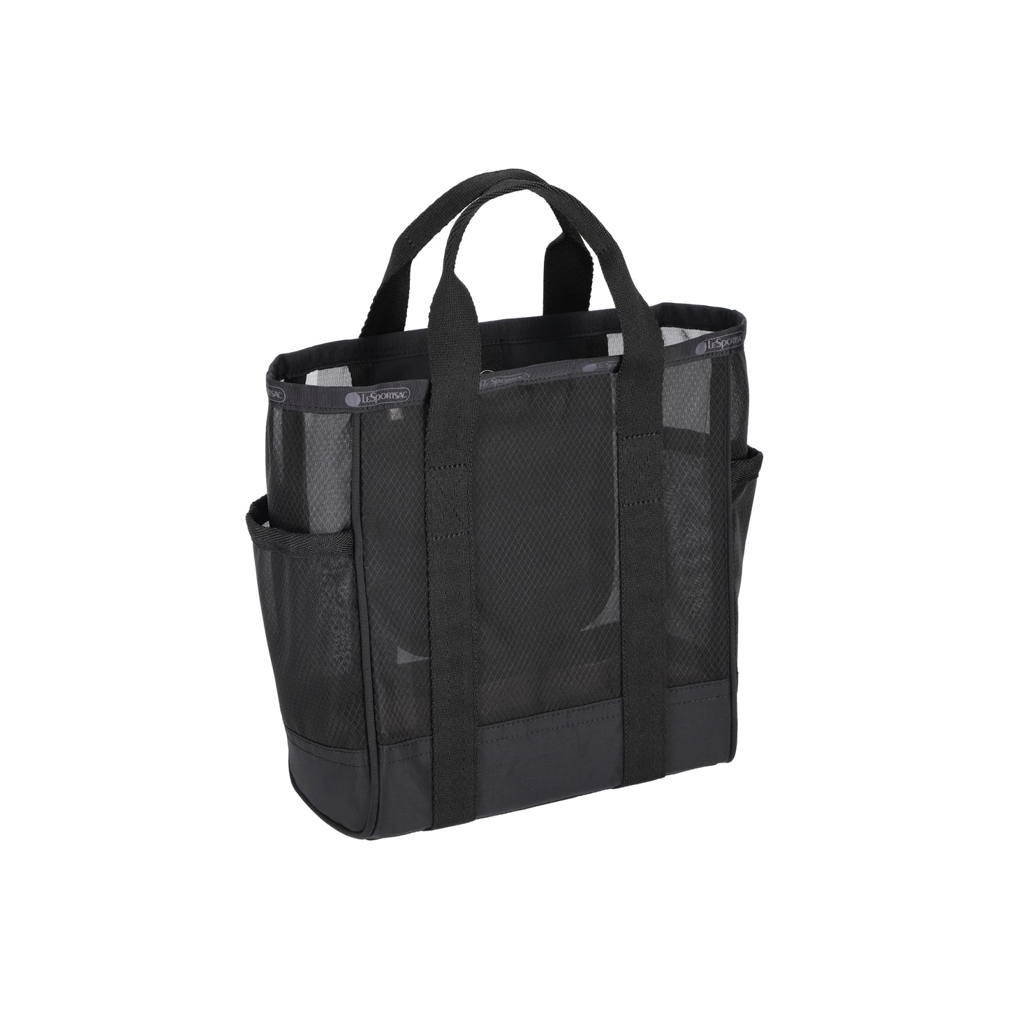 Sheer Medium Open Tote Black Sheer