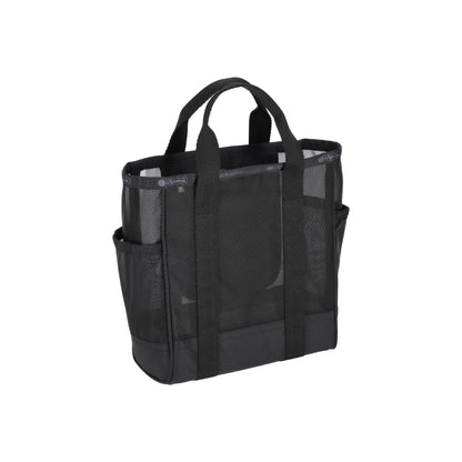 Sheer Medium Open Tote Black Sheer