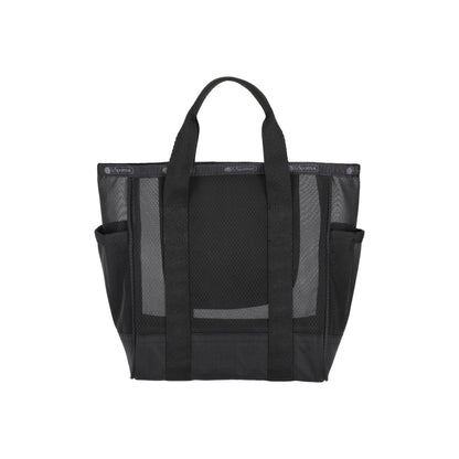 Sheer Medium Open Tote Black Sheer