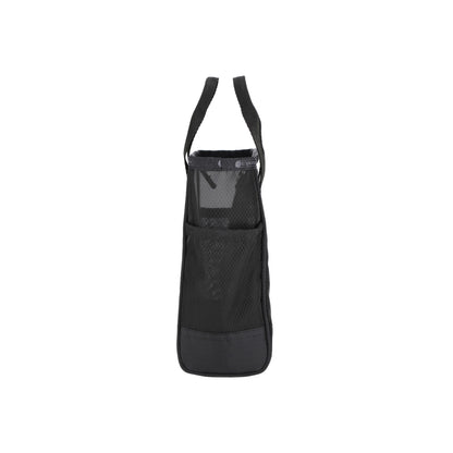 Sheer Medium Open Tote Black Sheer