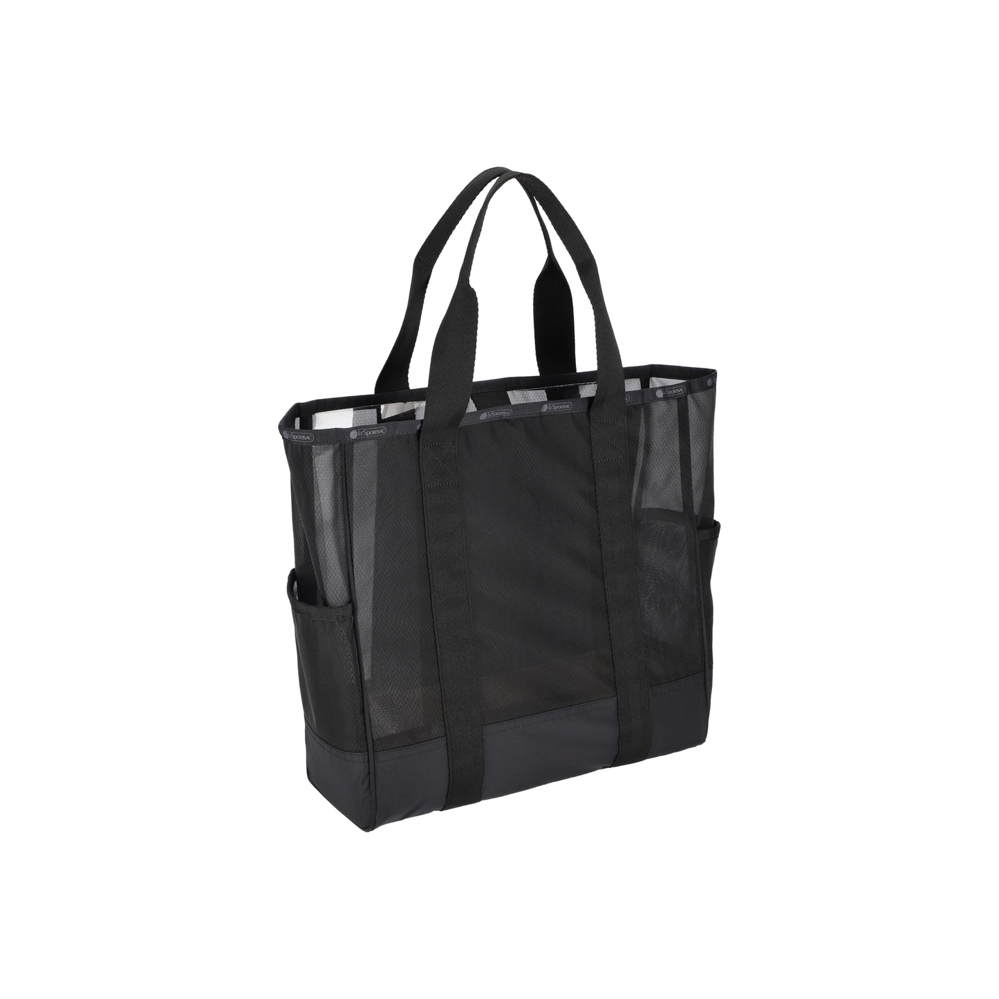 Sheer Large Open Tote Black Sheer